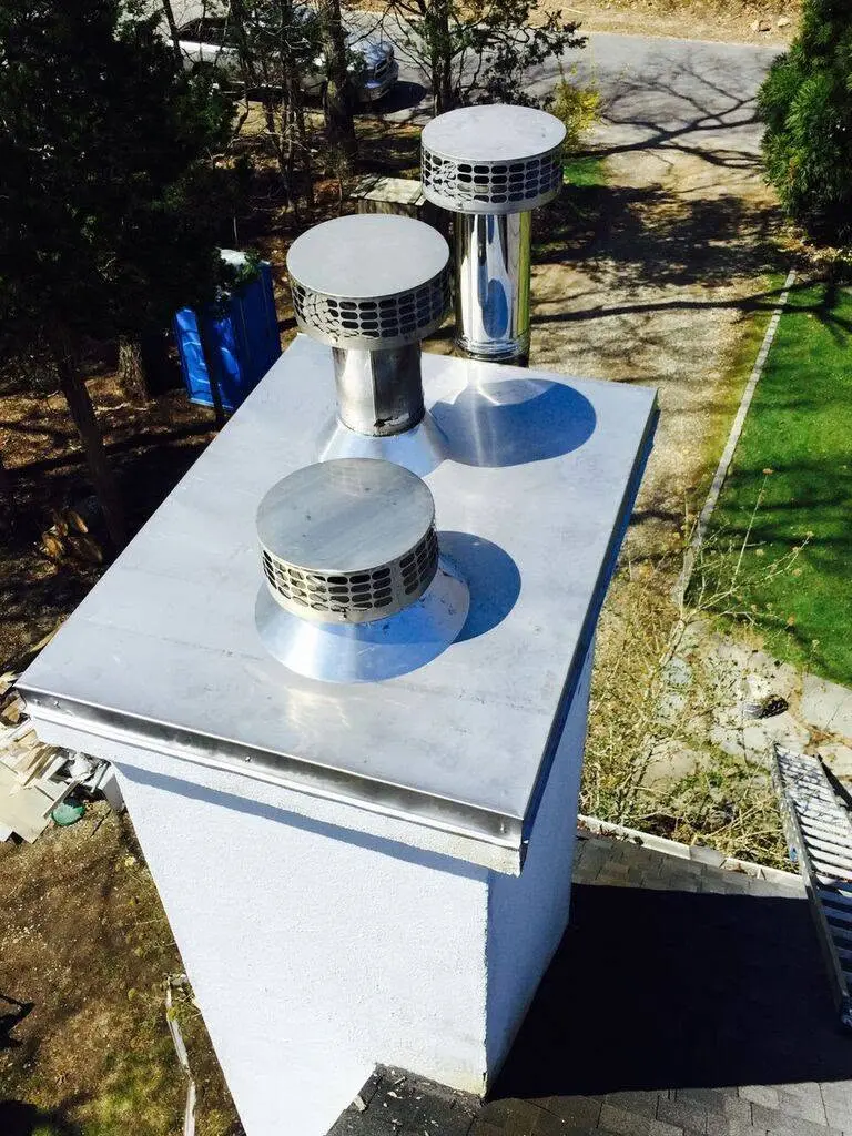 Multiple chimney cap installation